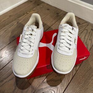 NIB Puma Women's California Exotic Whisper White/White-Gold athletic sneakers